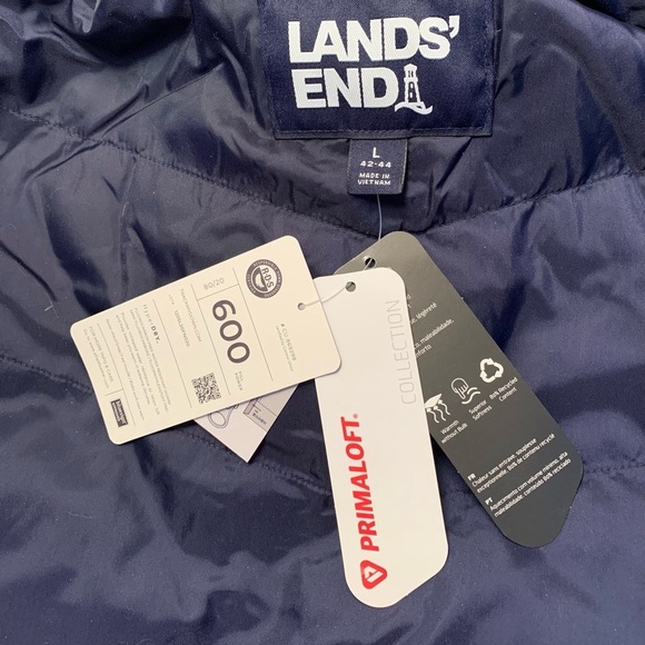 LANDSEND Mens Expedition Down Puffer Jacket Lightweight Warm BLACK - Picture 4 of 4